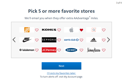 Pick 5 or more favorite stores