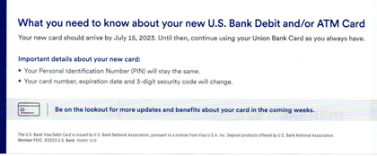What you need to know about your new U.S. Bank Debit and/or/ ATM Card
