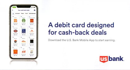 A debit card designed for cash-back deals