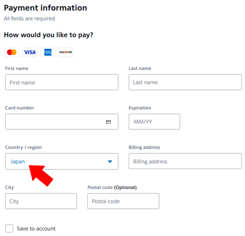 Payment information