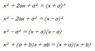 因数分解の公式